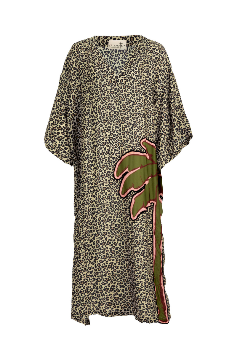 Curate Making It Purr-Fect Dress Leopard Palm Pre-Order