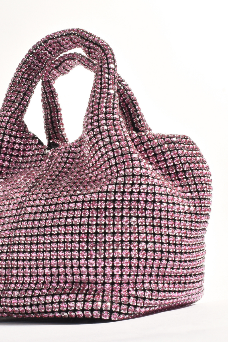 Adorne Marella Jewelled Boxy Bag Pink