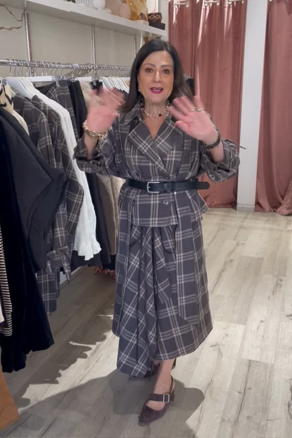 M.A.Dainty Goldie Jacket Brown/Gold Check