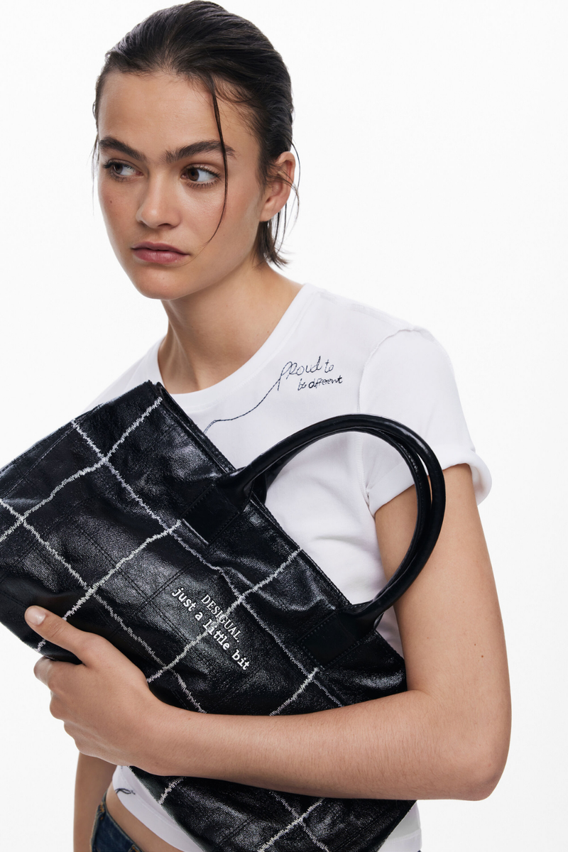 Desigual Medium Shiny Shopper Bag