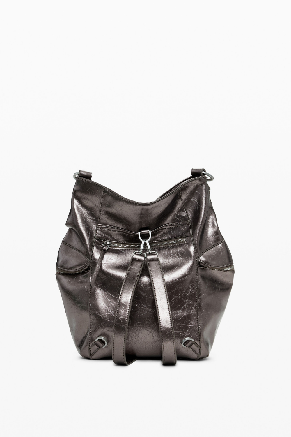 Desigual Metallic Backpack with Large Logo