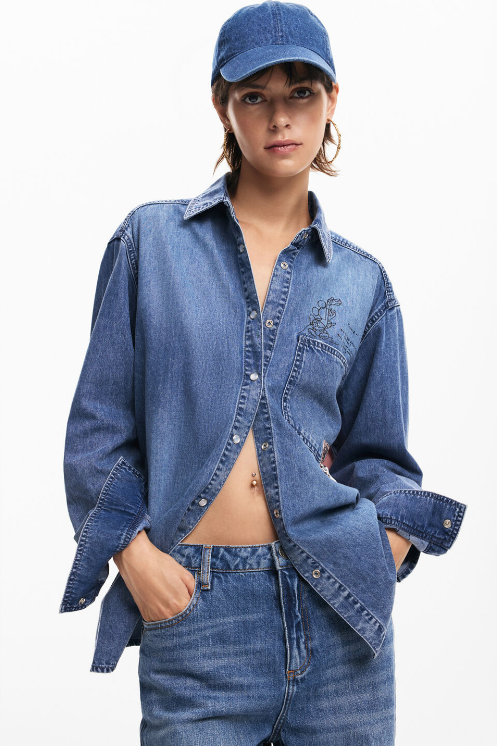 Desigual Mickey Mouse Denim Shirt