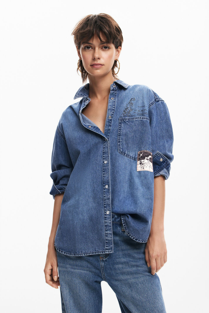 Desigual Mickey Mouse Denim Shirt