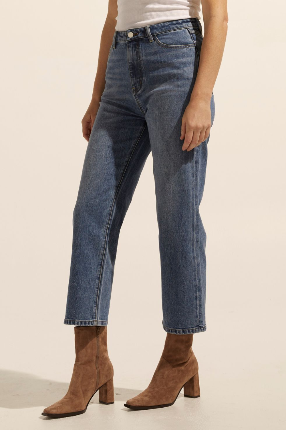 Zoe Kratzman Tariff Jean Mid Wash Denim