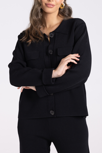 Two T's Cropped Milano Jacket Black
