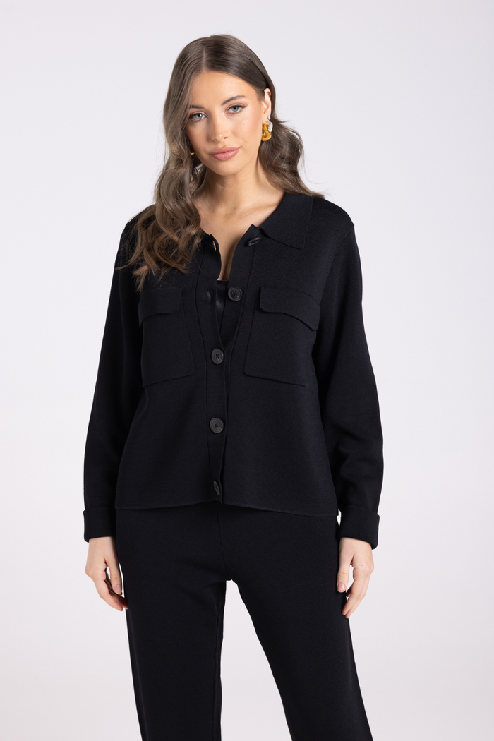 Two T's Cropped Milano Jacket Black