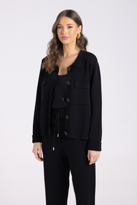 Two T's Cropped Milano Jacket Black