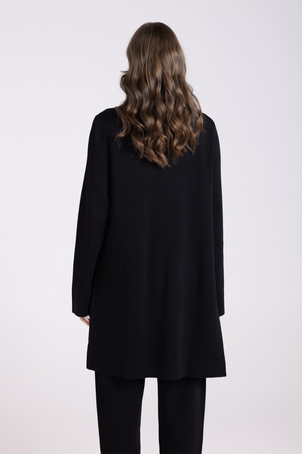 Two T's Milano Knit Jacket PU Trim Black