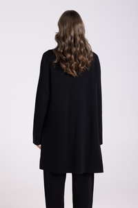 Two T's Milano Knit Jacket PU Trim Black