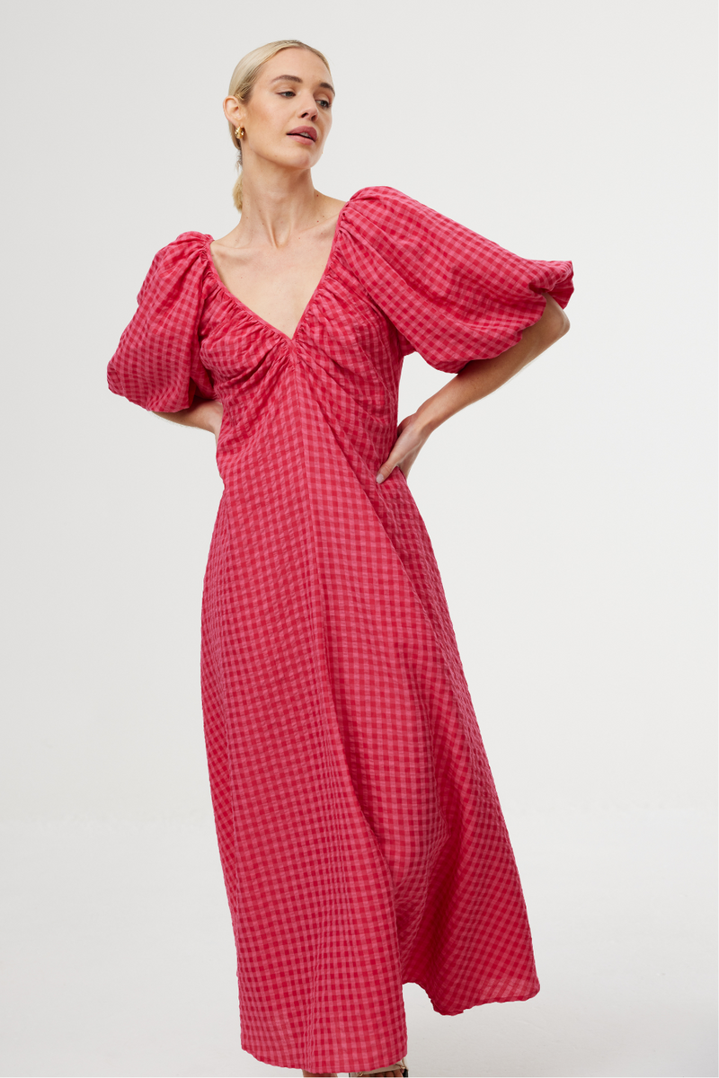 Kinney Mimi Dress Rosas Gingham