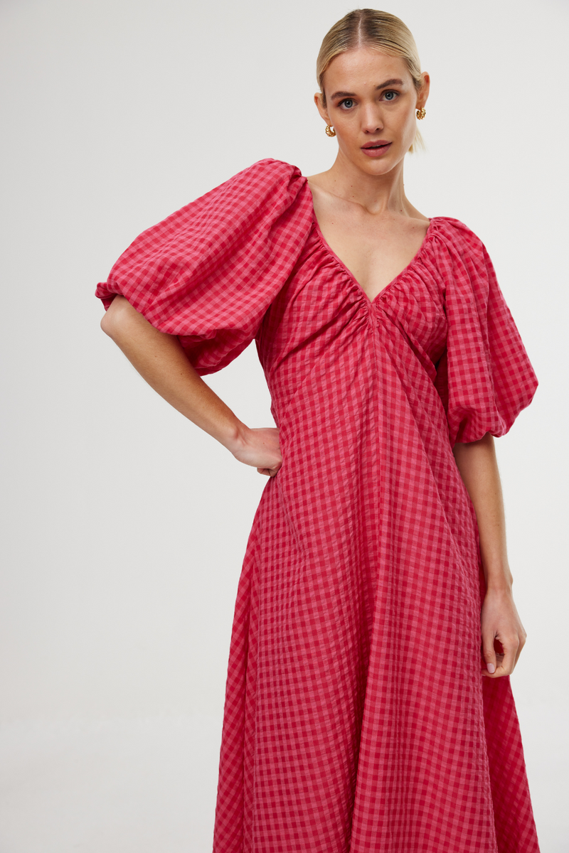 Kinney Mimi Dress Rosas Gingham