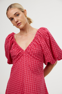 Kinney Mimi Dress Rosas Gingham