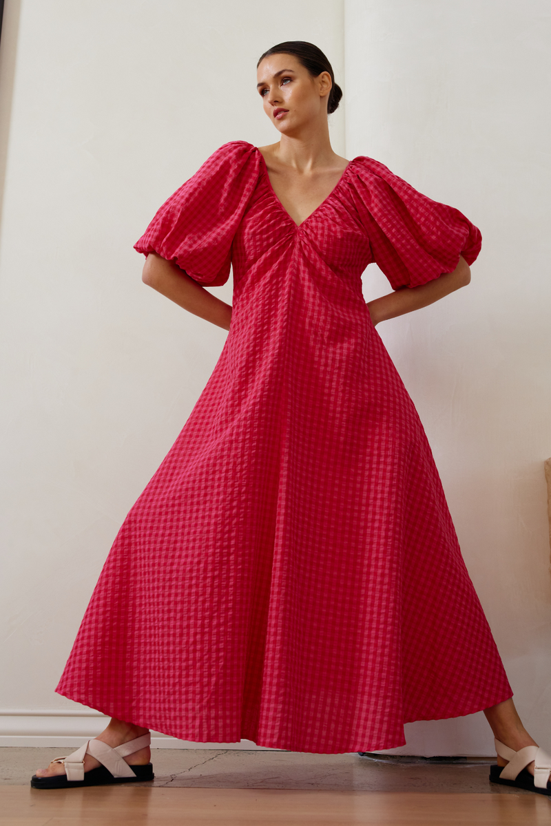 Kinney Mimi Dress Rosas Gingham