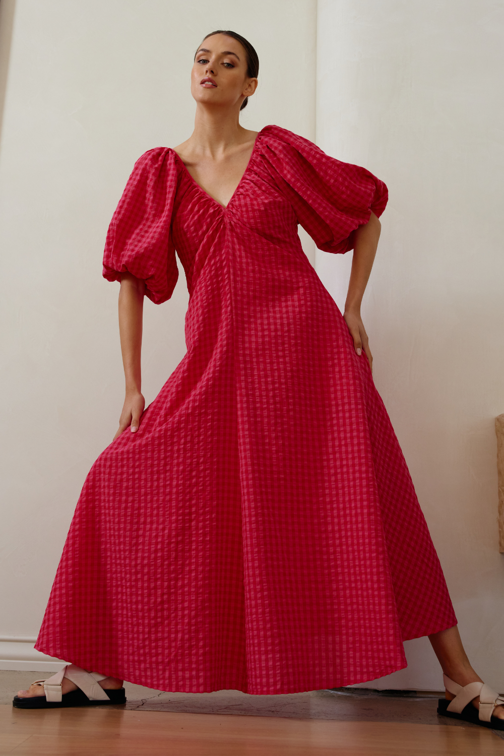 Kinney Mimi Dress Rosas Gingham