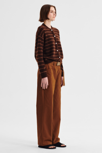 Morrison Albi Knit Cardigan Toffee Stripe