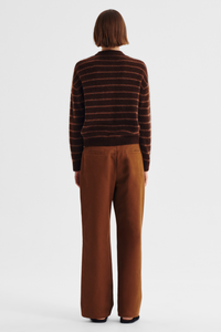 Morrison Albi Knit Cardigan Toffee Stripe