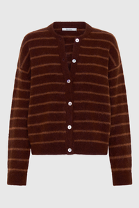 Morrison Albi Knit Cardigan Toffee Stripe