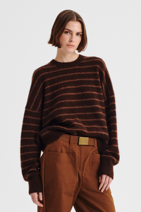 Morrison Albi Knit Pullover Toffee Stripe