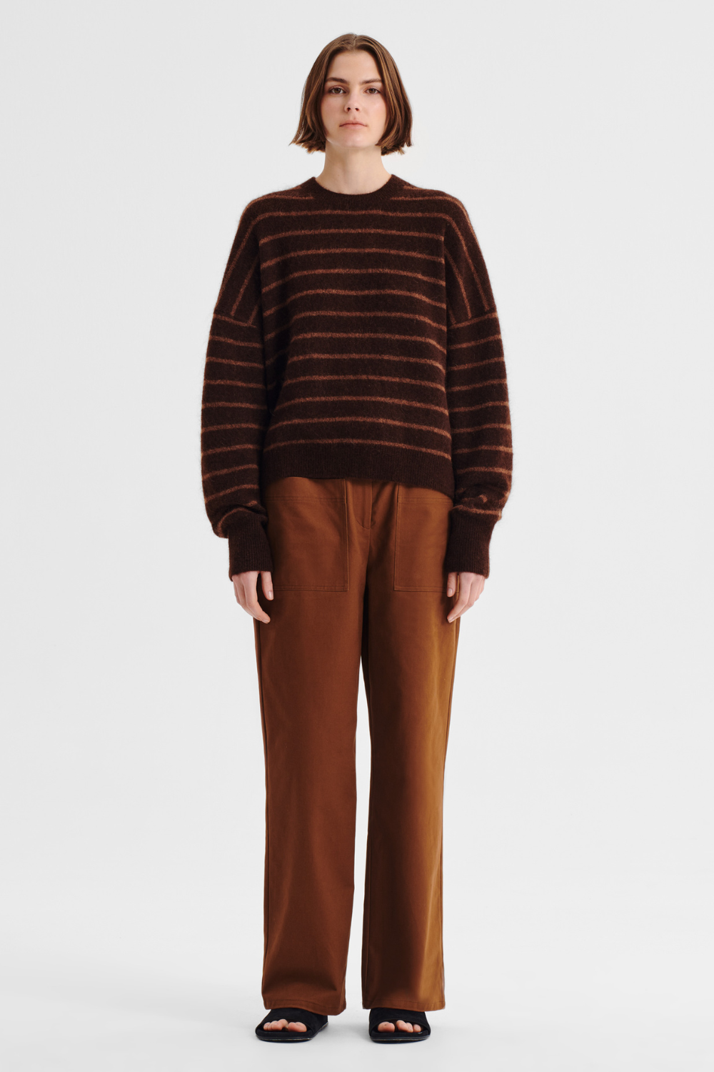 Morrison Albi Knit Pullover Toffee Stripe