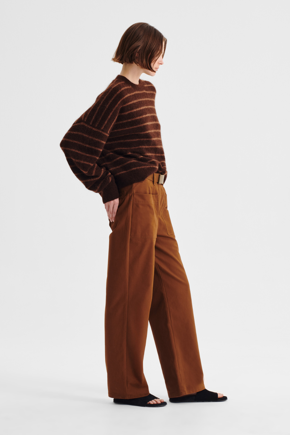 Morrison Albi Knit Pullover Toffee Stripe