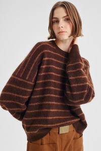 Morrison Albi Knit Pullover Toffee Stripe