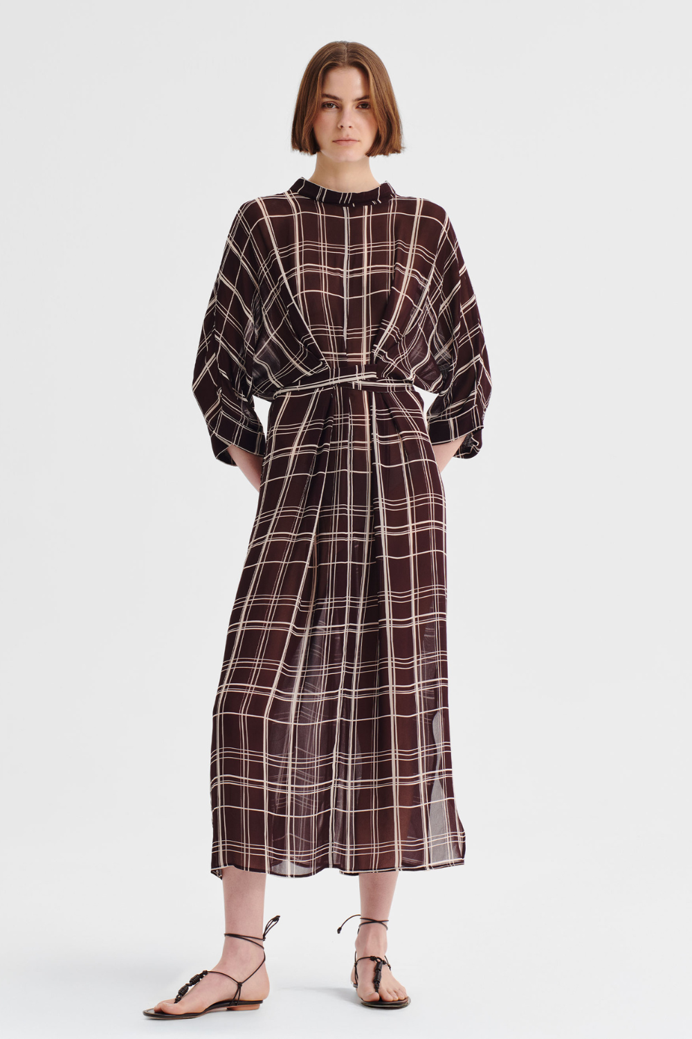 Morrison Francis Wrap Dress Chocolate Print