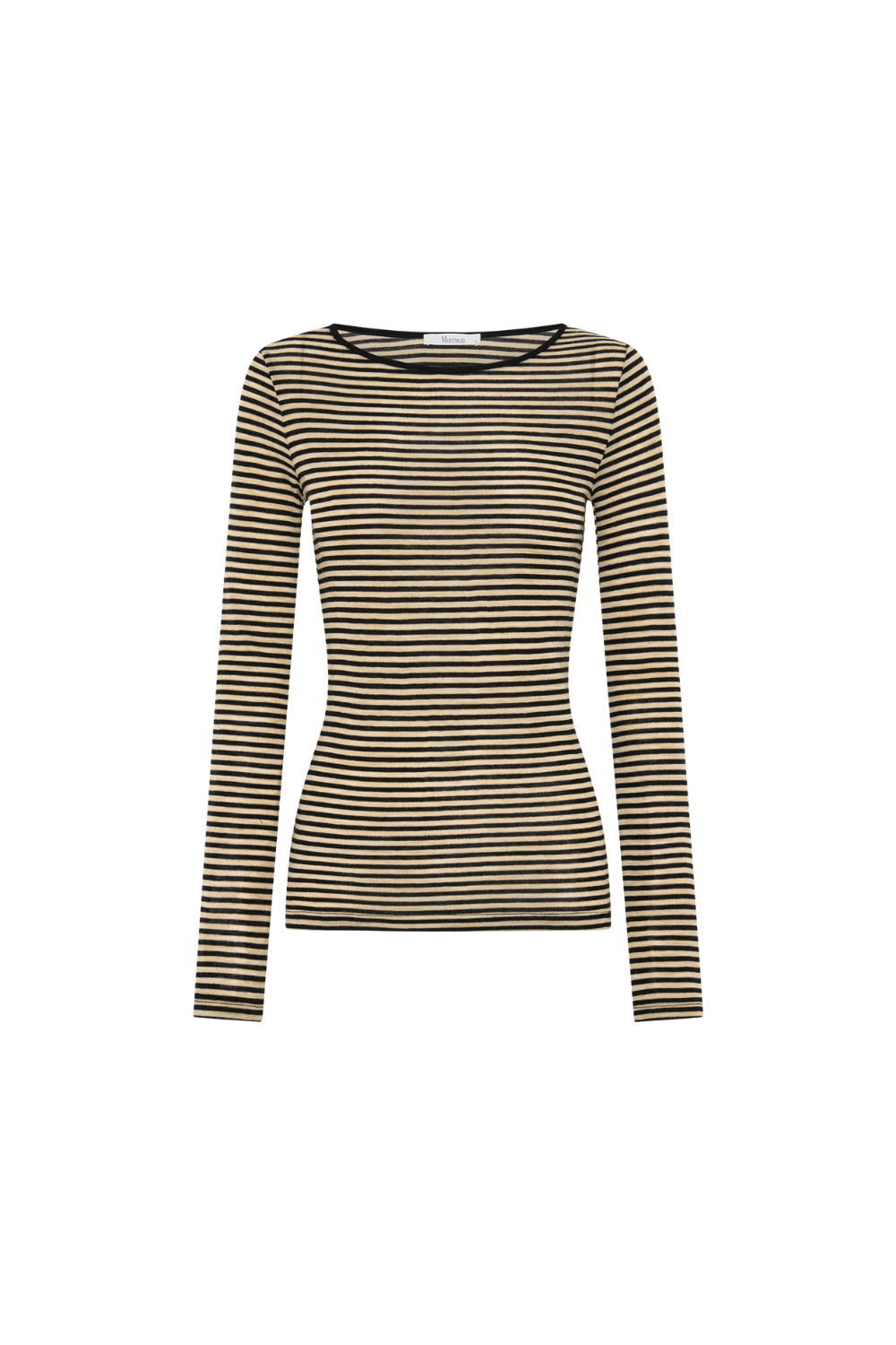 Morrison Merino Stripe Round Neck Birch Black