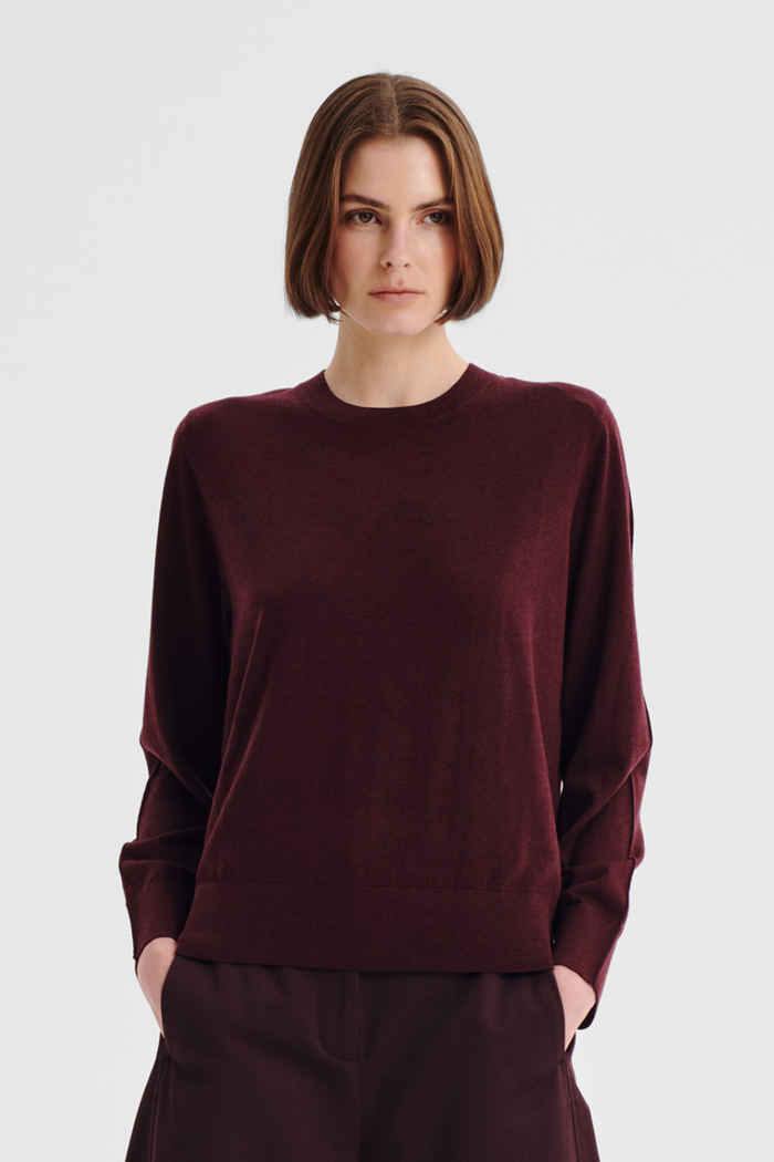 Morrison Oxford Merino Knit Pullover Pinot