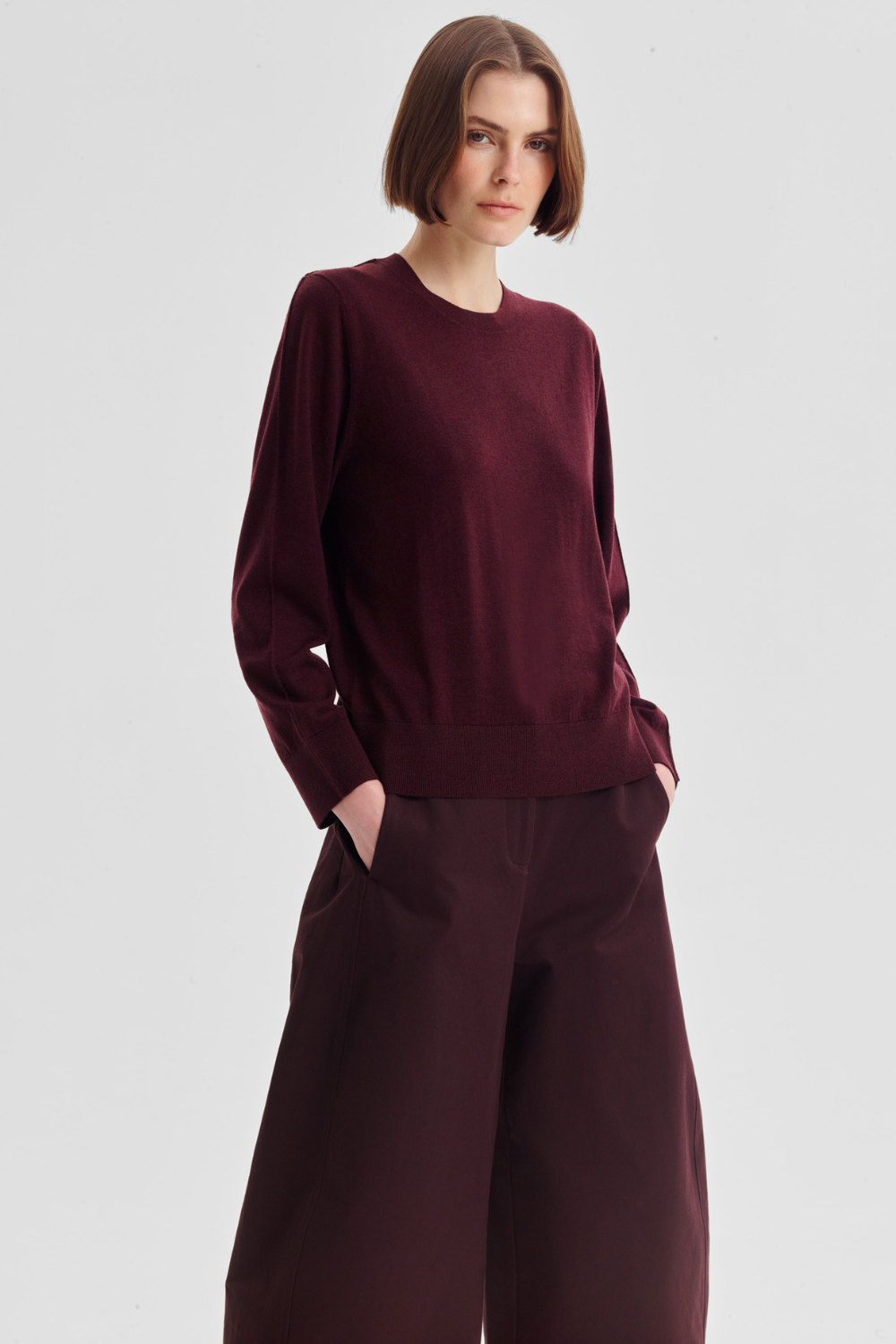 Morrison Oxford Merino Knit Pullover Pinot