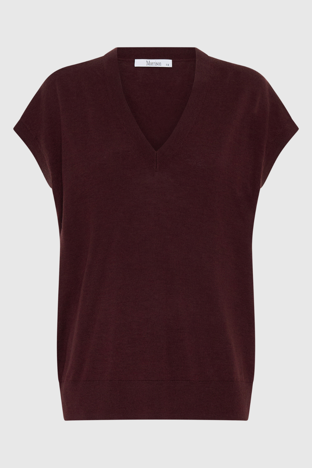 Morrison Oxford Merino Knit Vest Pinot