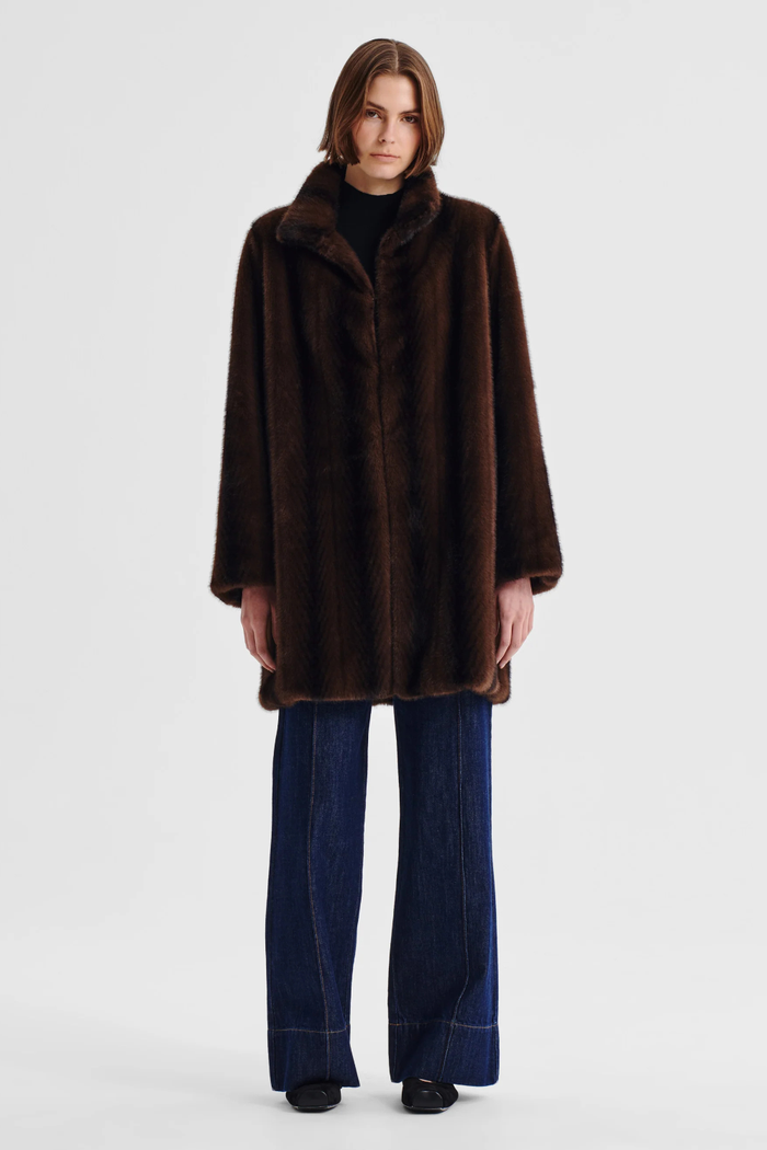 Morrison Stevie Fur Coat Espresso