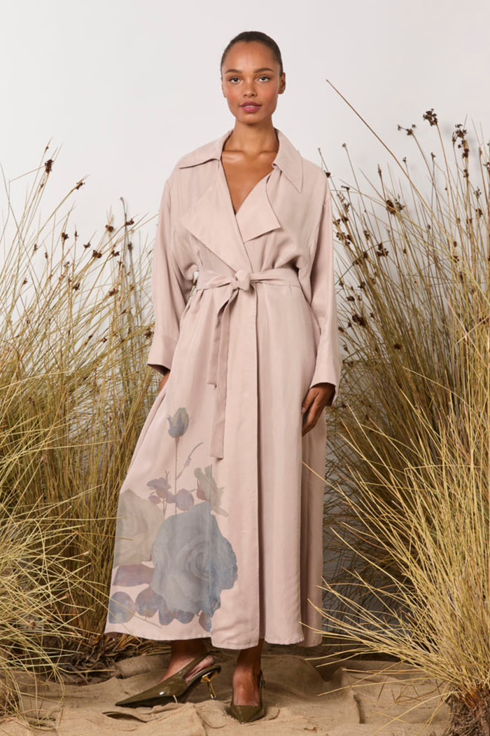 M.A.Dainty Morse Coat Pink Roses