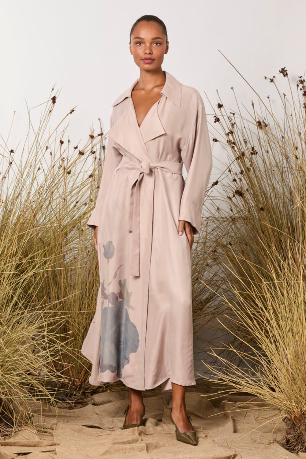 M.A.Dainty Morse Coat Pink Roses