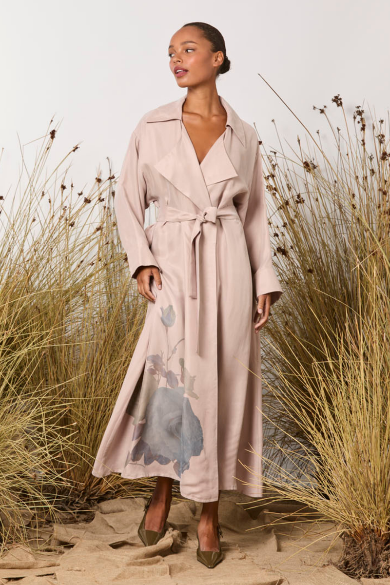 M.A.Dainty Morse Coat Pink Roses