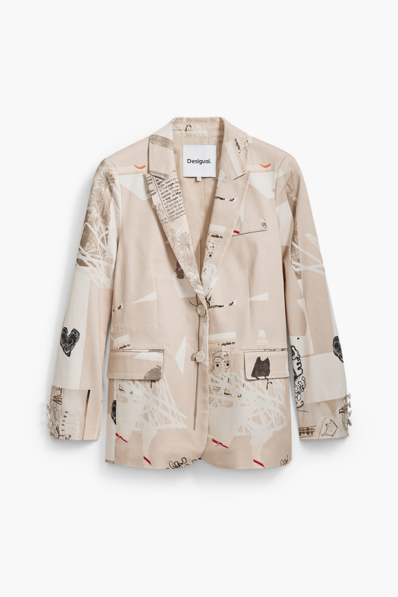 Desigual Newspaper Collage Jacket by M. Christian Lacroix
