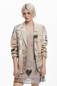 Desigual Newspaper Collage Jacket by M. Christian Lacroix