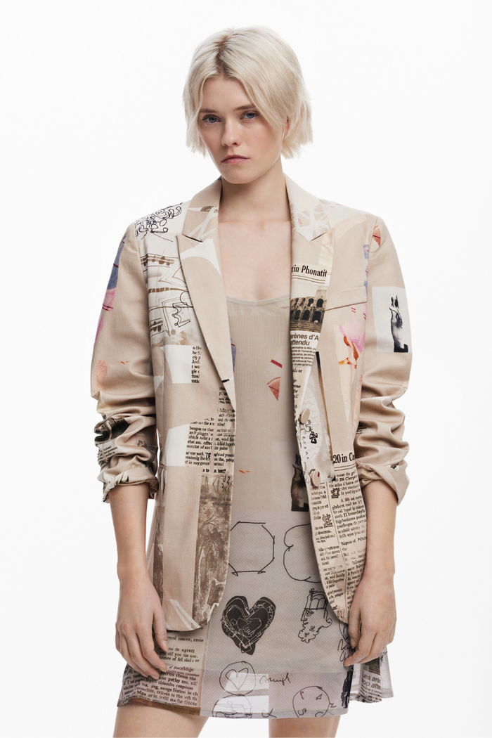 Desigual Newspaper Collage Jacket by M. Christian Lacroix