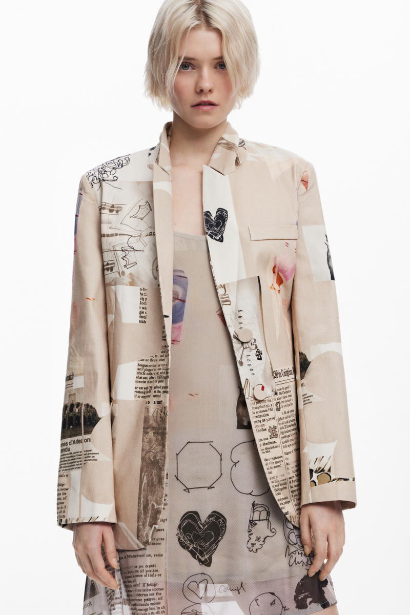 Desigual Newspaper Collage Jacket by M. Christian Lacroix