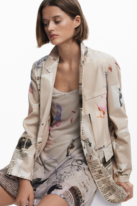 Desigual Newspaper Collage Jacket by M. Christian Lacroix