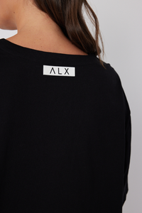 Alexandra Nix V-Neck Tee Black