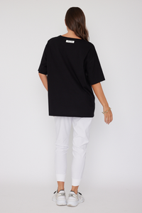 Alexandra Nix V-Neck Tee Black