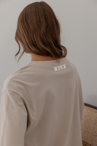 Alexandra Nix V-Neck Tee Stone