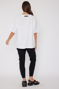 Alxandra Nix V-Neck Tee White