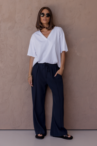 Alxandra Nix V-Neck Tee White
