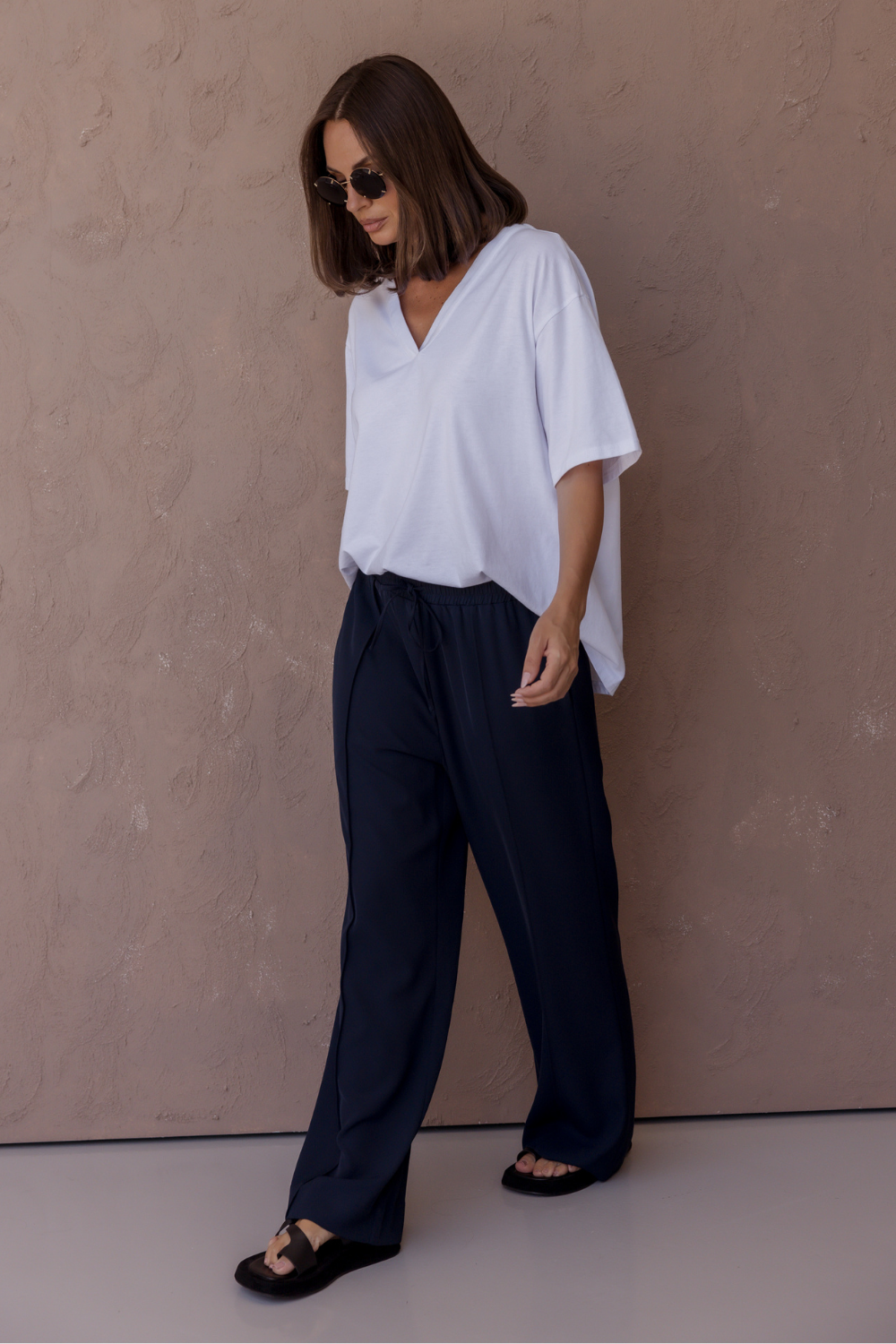 Alxandra Nix V-Neck Tee White