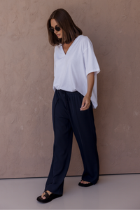 Alxandra Nix V-Neck Tee White