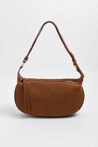 Adorne Noah Mini Faux Suede Bag Tan
