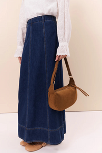 Adorne Noah Mini Faux Suede Bag Tan
