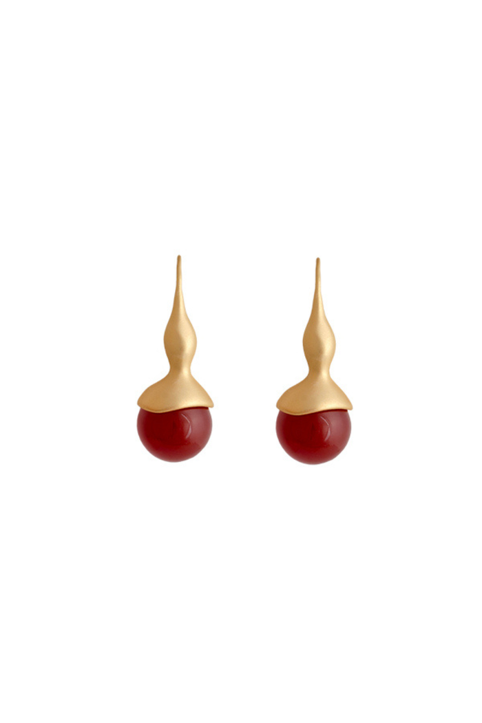 Zahar Paisley Earrings Red