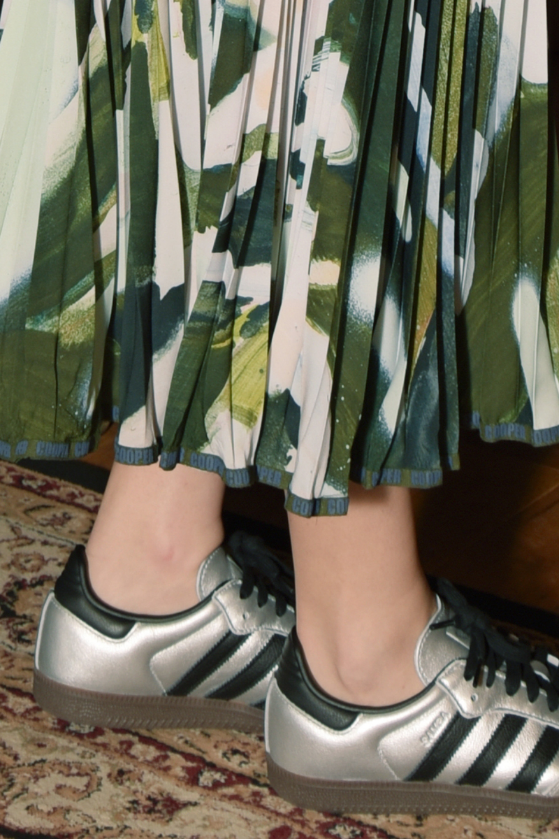 Cooper Pleat Dreams Skirt Khaki Multi Pre-Order